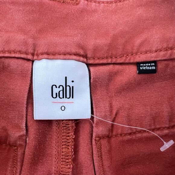 Cabi Womens Pants Size 0 Faded Red Tapered Leg Pockets Classic Casual Comfort - Picture 2 of 11